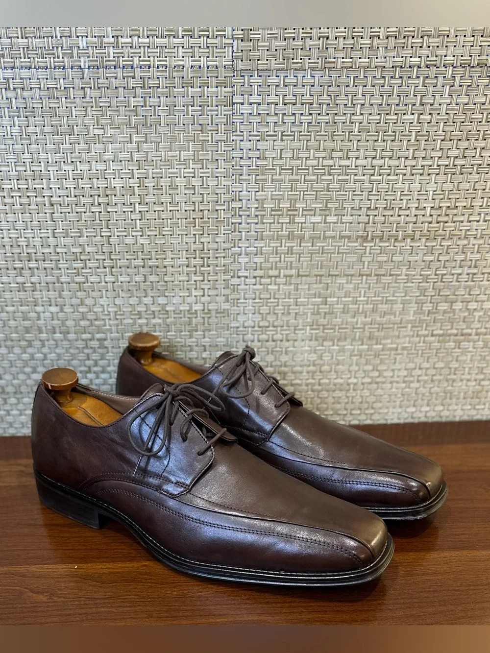 🌟HP🌟Johnston & Murphy Harding Panel Leather Oxfords Brown Bicycle Toe Men's 14 M